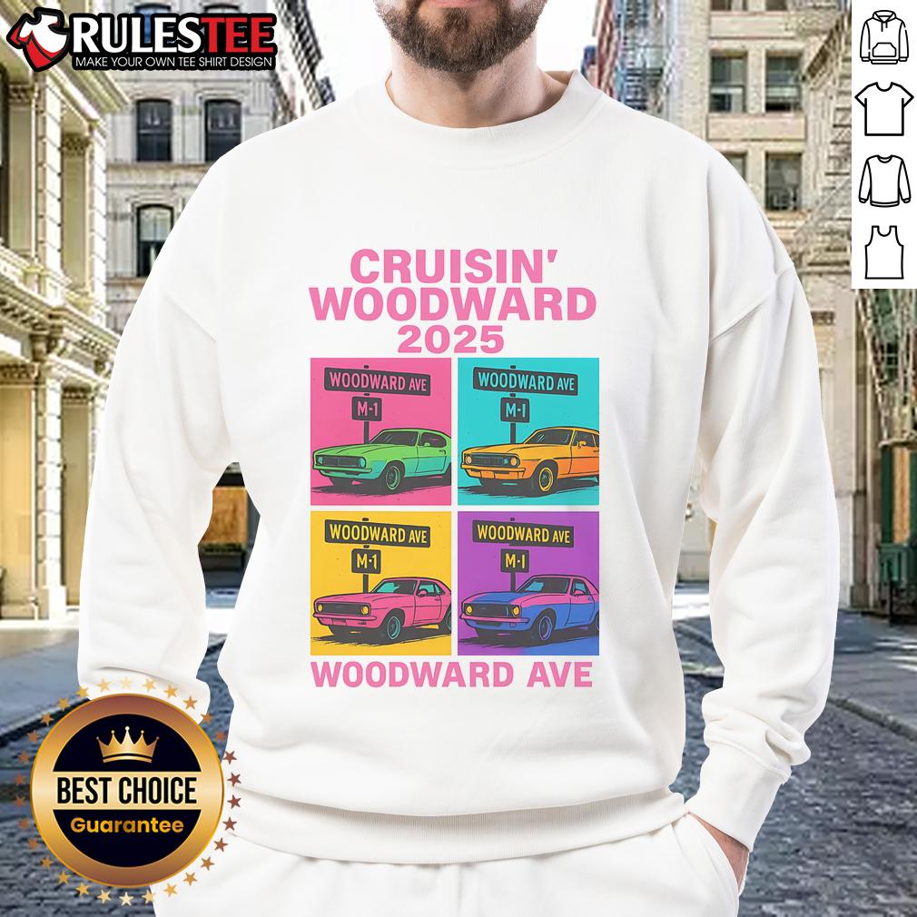 Awesome 2025 Woodward Ave M1 Car Cruise Pop Art T-Shirt - Image 5