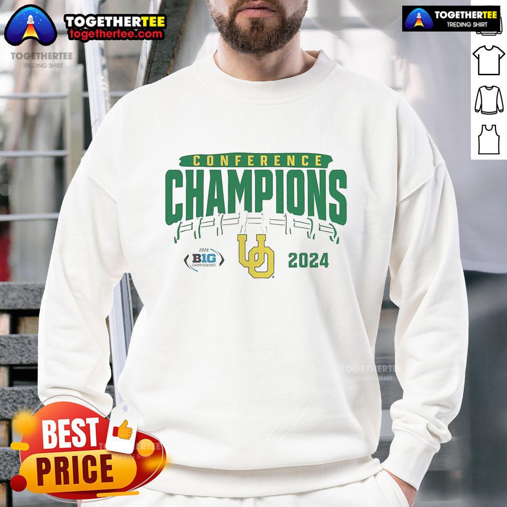 Official Oregon Ducks 2024 Big Ten Football Conference Champions Endzone Rush T-Shirt - Image 5