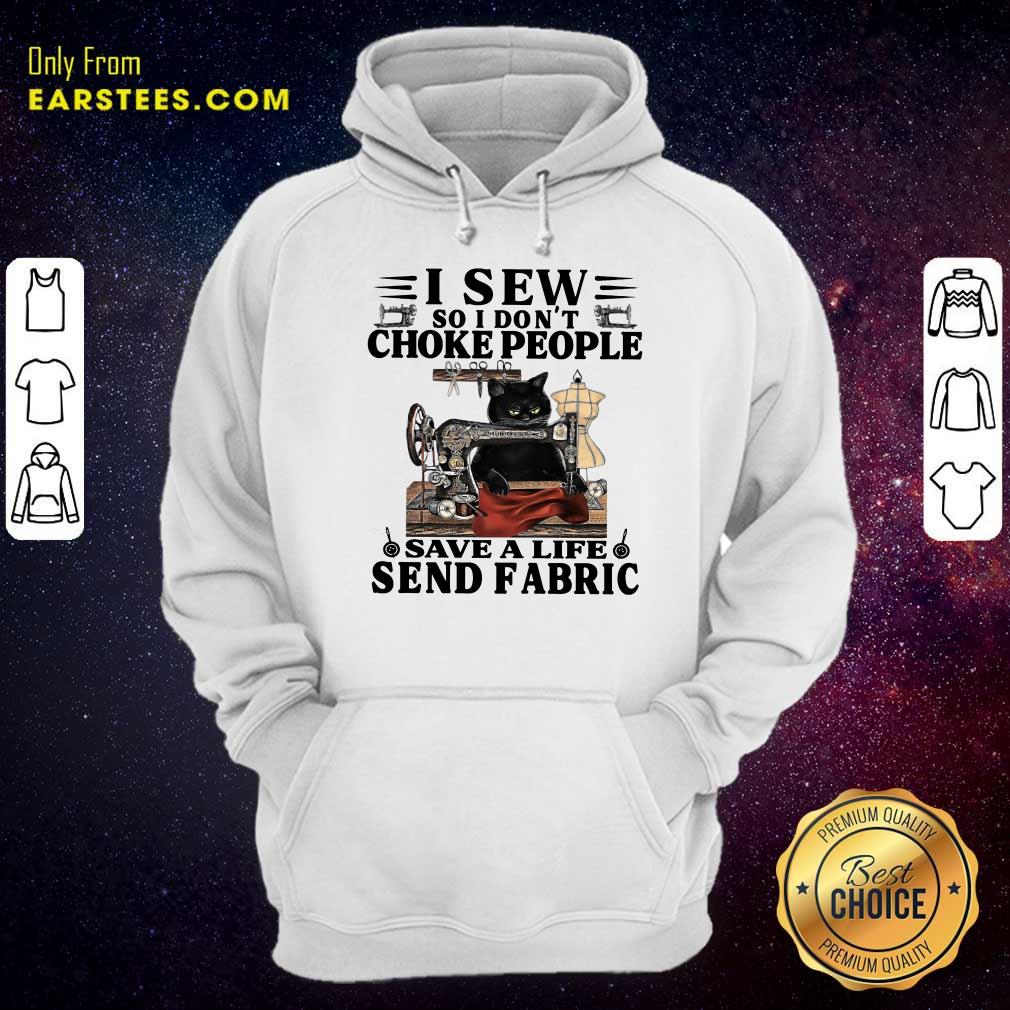 Happy Black Cat I Sew So I Don’t Choke People Save A Life Send Fabric Shirt - Image 4