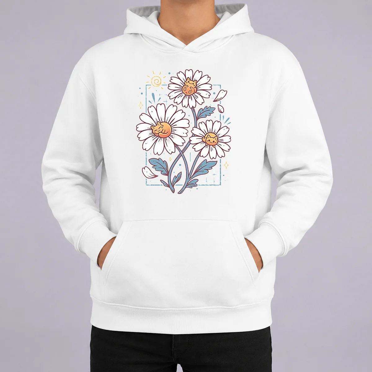 Nice With Cat Daisies Shirt - Image 5