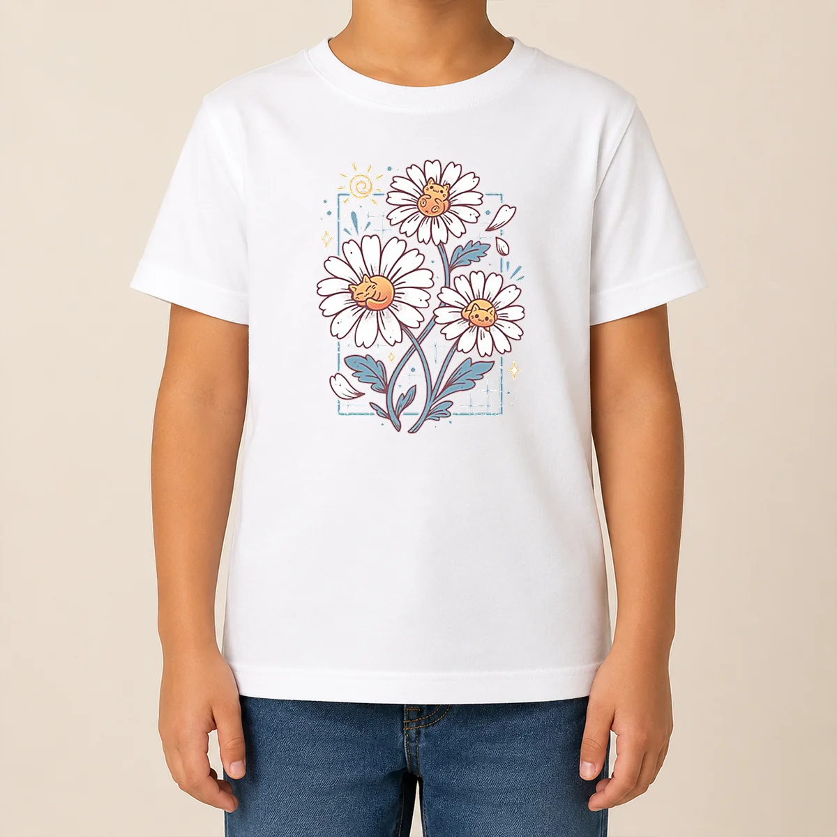 Nice With Cat Daisies Shirt - Image 9