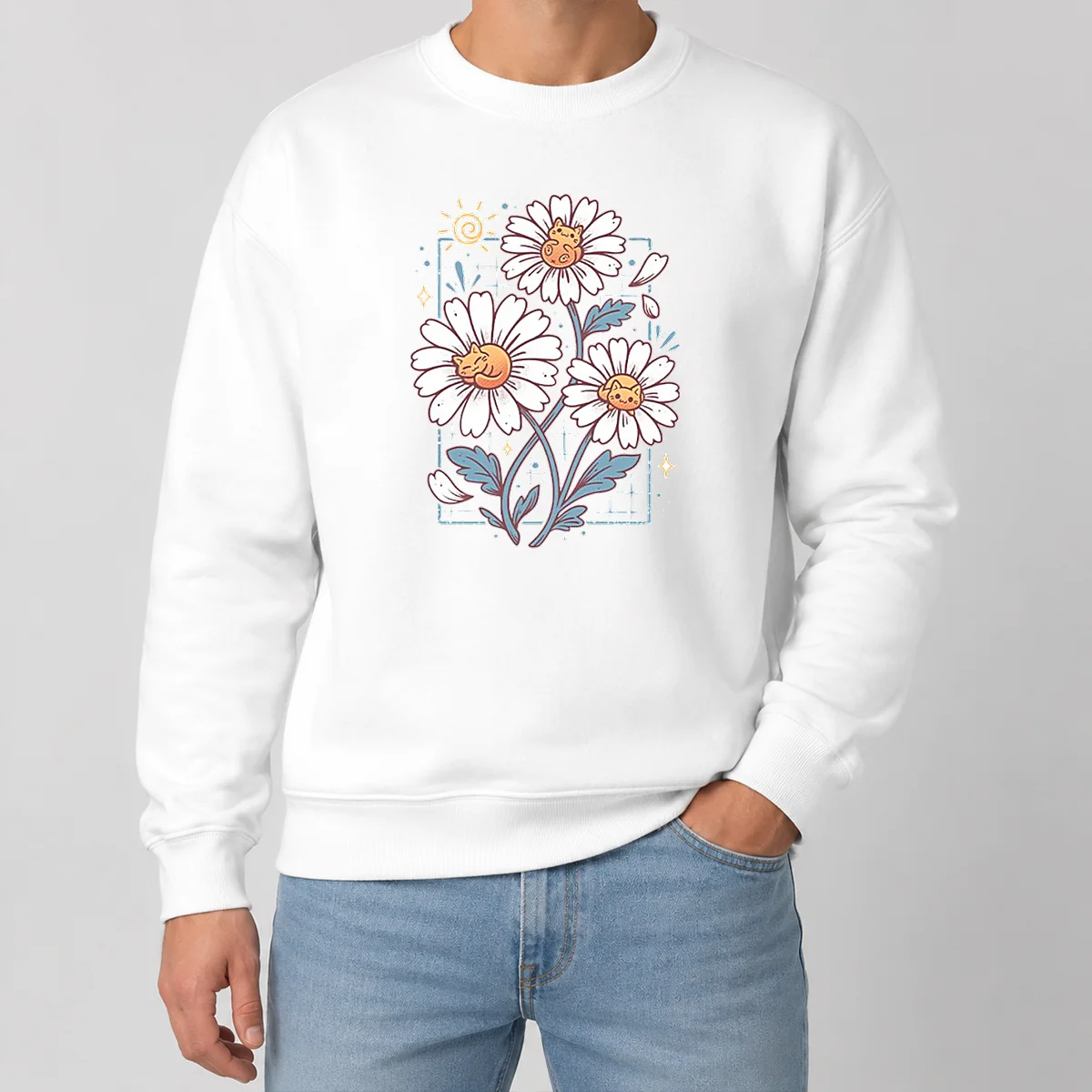 Nice With Cat Daisies Shirt - Image 7