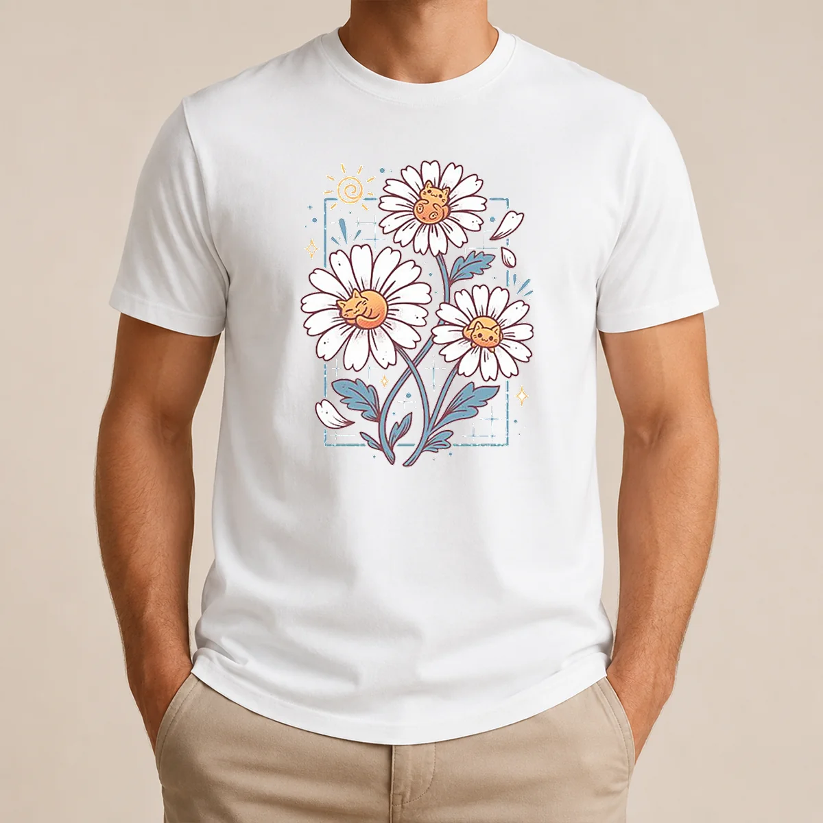 Nice With Cat Daisies Shirt