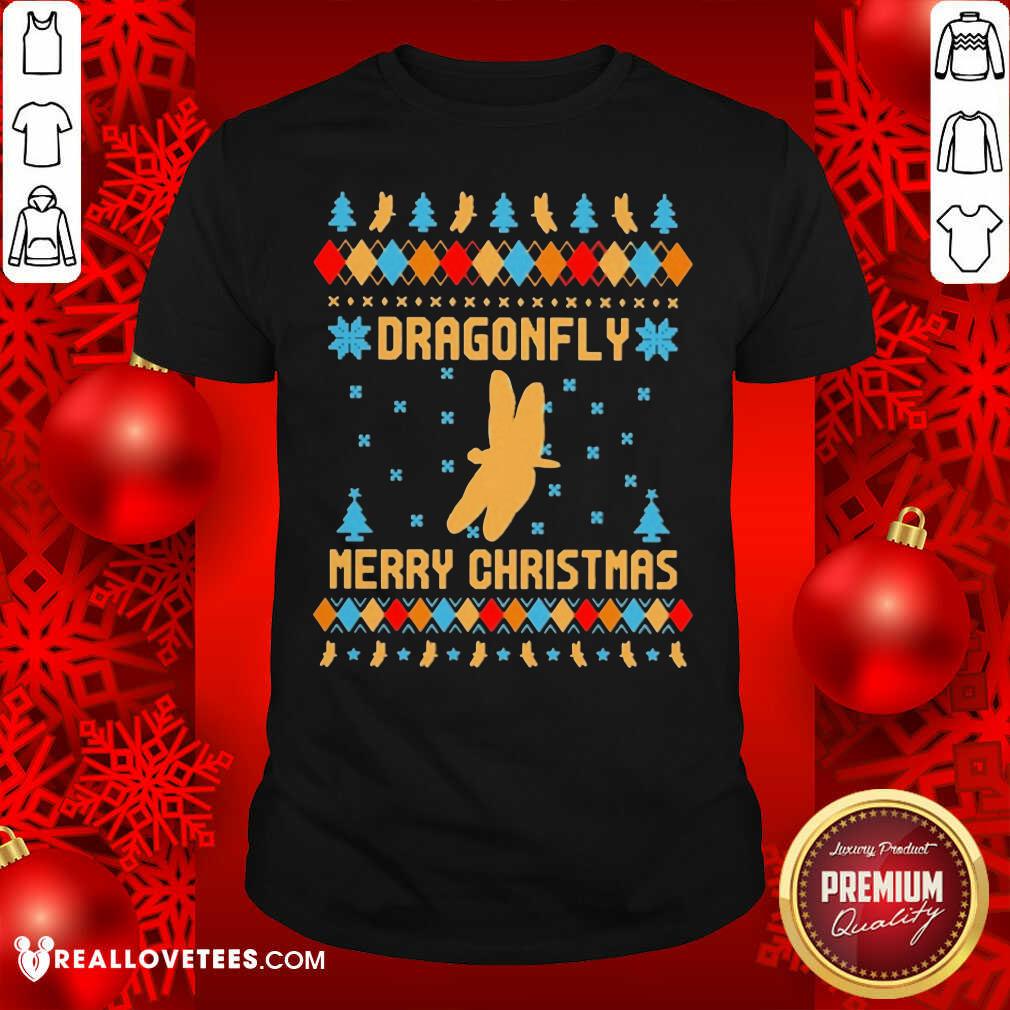 Premium Dragonfly Merry Ugly Christmas Shirt