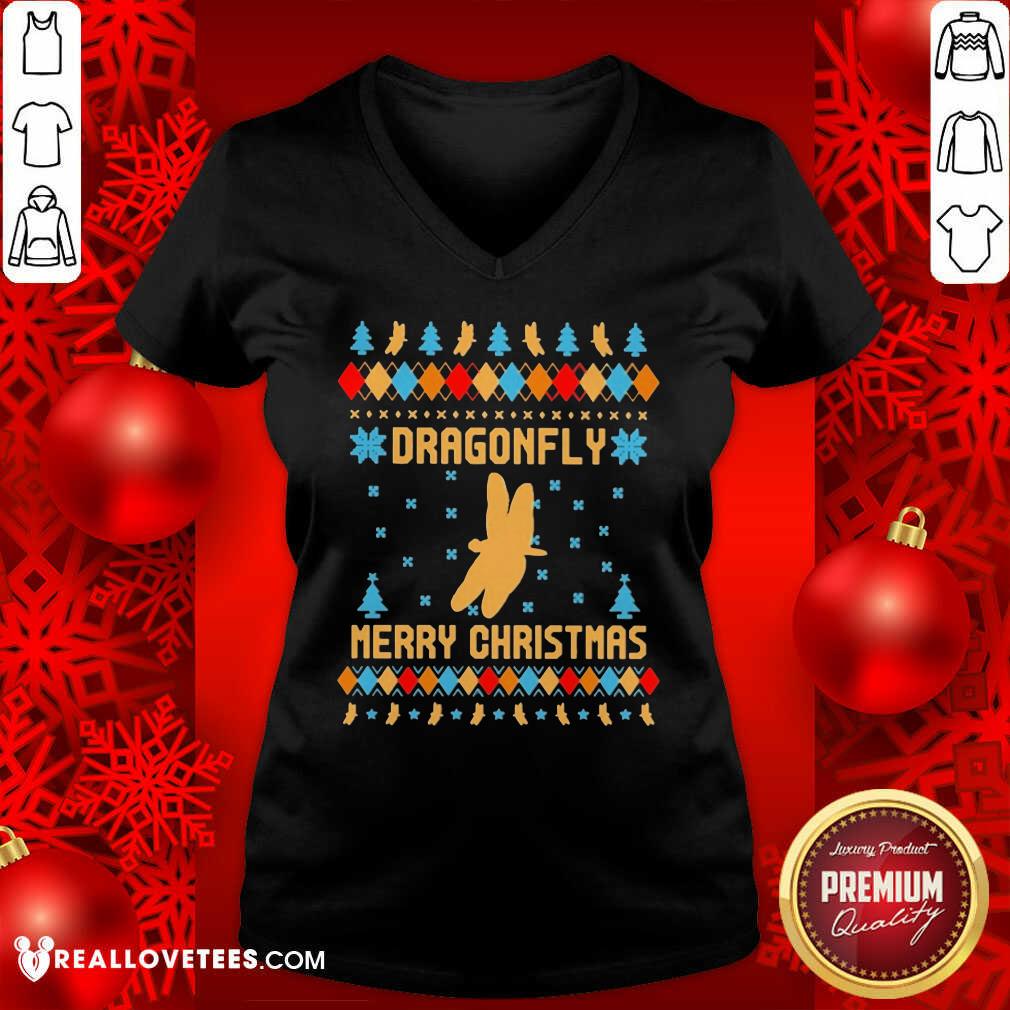 Premium Dragonfly Merry Ugly Christmas Shirt - Image 5