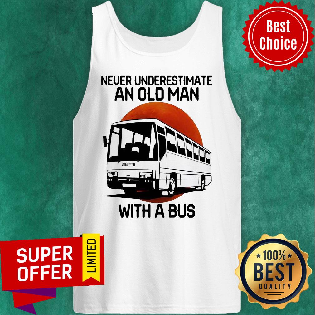 Nice Never Underestimate An Old Man With A Bus Blood Moon Shirt - Image 4