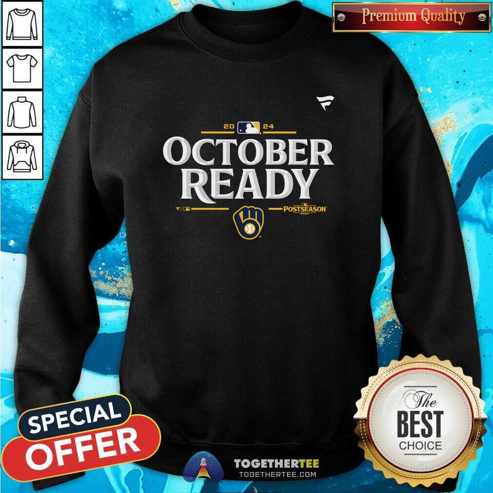 Funny Milwaukee Brewers Fanatics 2024 MLB Postseason Locker Room T-Shirt - Image 4