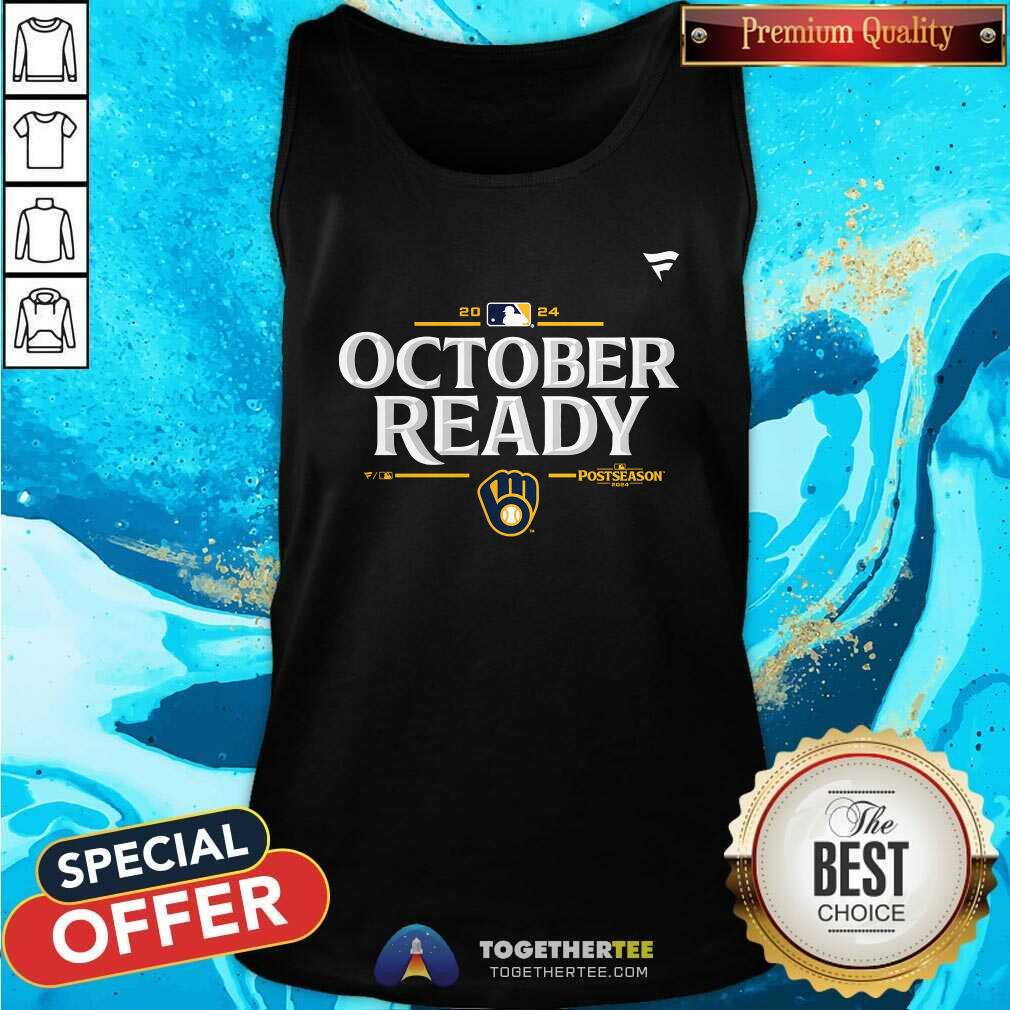 Funny Milwaukee Brewers Fanatics 2024 MLB Postseason Locker Room T-Shirt - Image 3