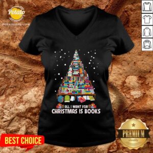Alternative view of Love Books Christmas Tree All I Want For Christmas Is Books Shirt