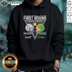 Alternative view of Official James Madison Dukes Vs Oregon Ducks 2025 College Football Playoffs 1st Round Match-Up T-Shirt