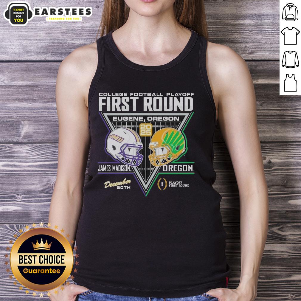 Official James Madison Dukes Vs Oregon Ducks 2025 College Football Playoffs 1st Round Match-Up T-Shirt - Image 4