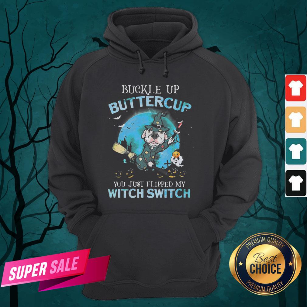 Halloween Pitbull Buckle Up Buttercup You Just Flipped My Witch Switch Shirt - Image 3