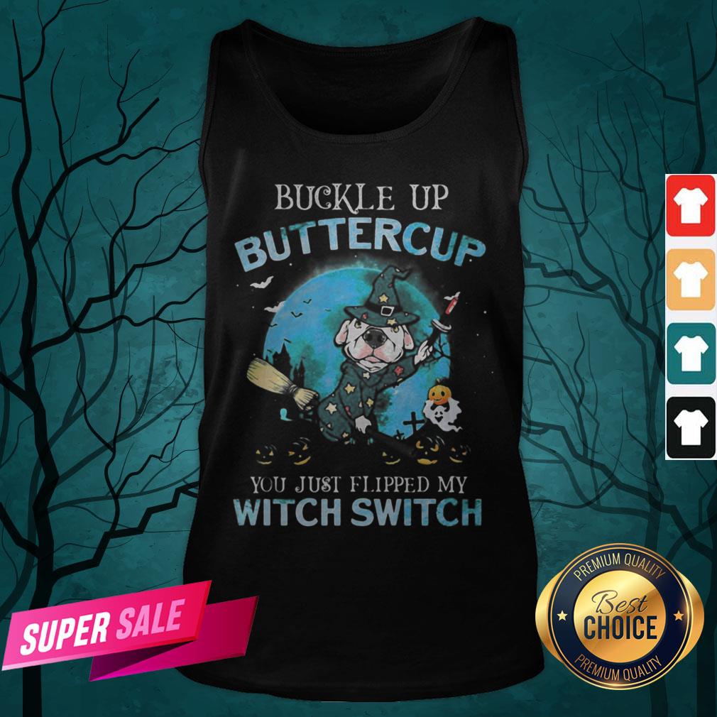 Halloween Pitbull Buckle Up Buttercup You Just Flipped My Witch Switch Shirt - Image 5