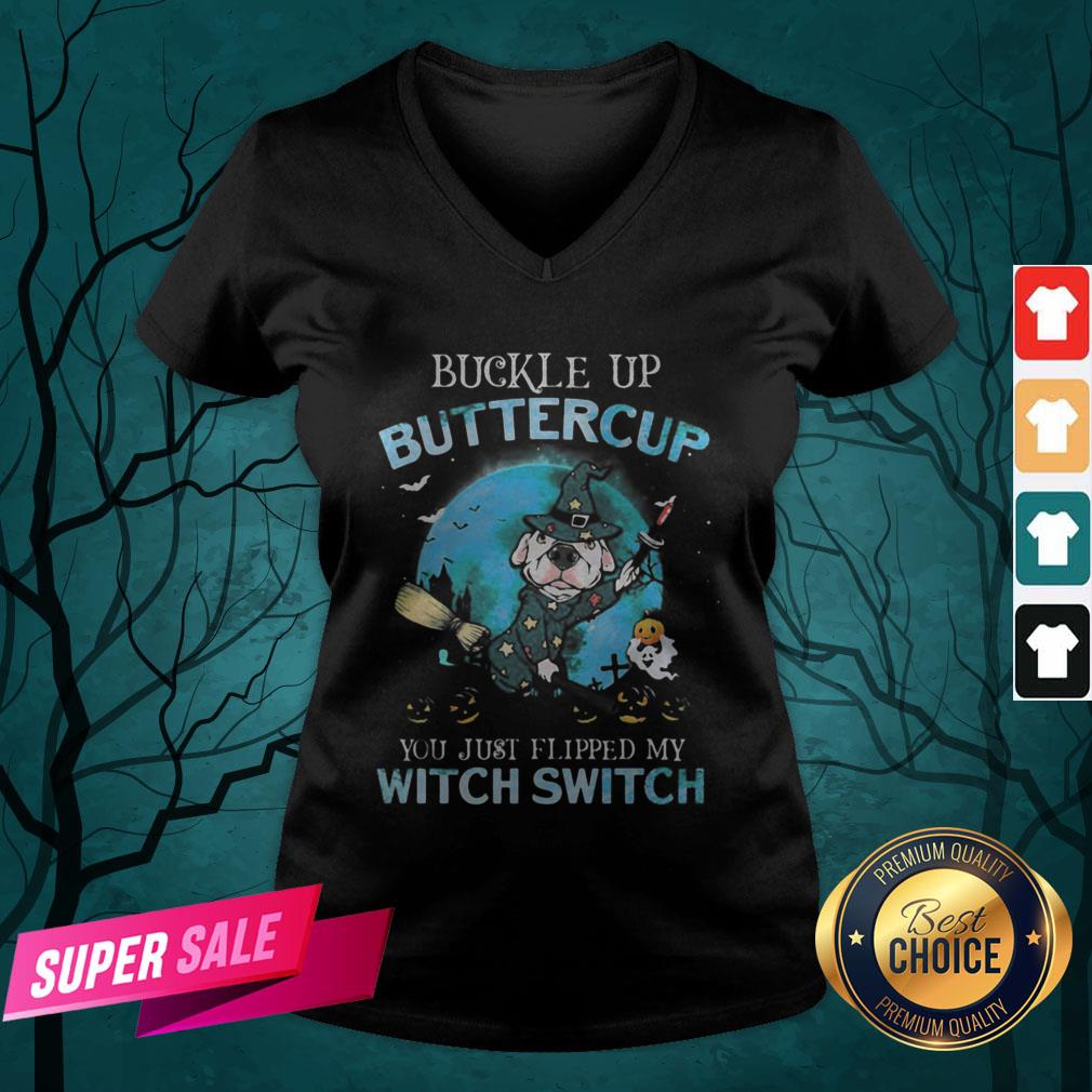 Halloween Pitbull Buckle Up Buttercup You Just Flipped My Witch Switch Shirt - Image 4