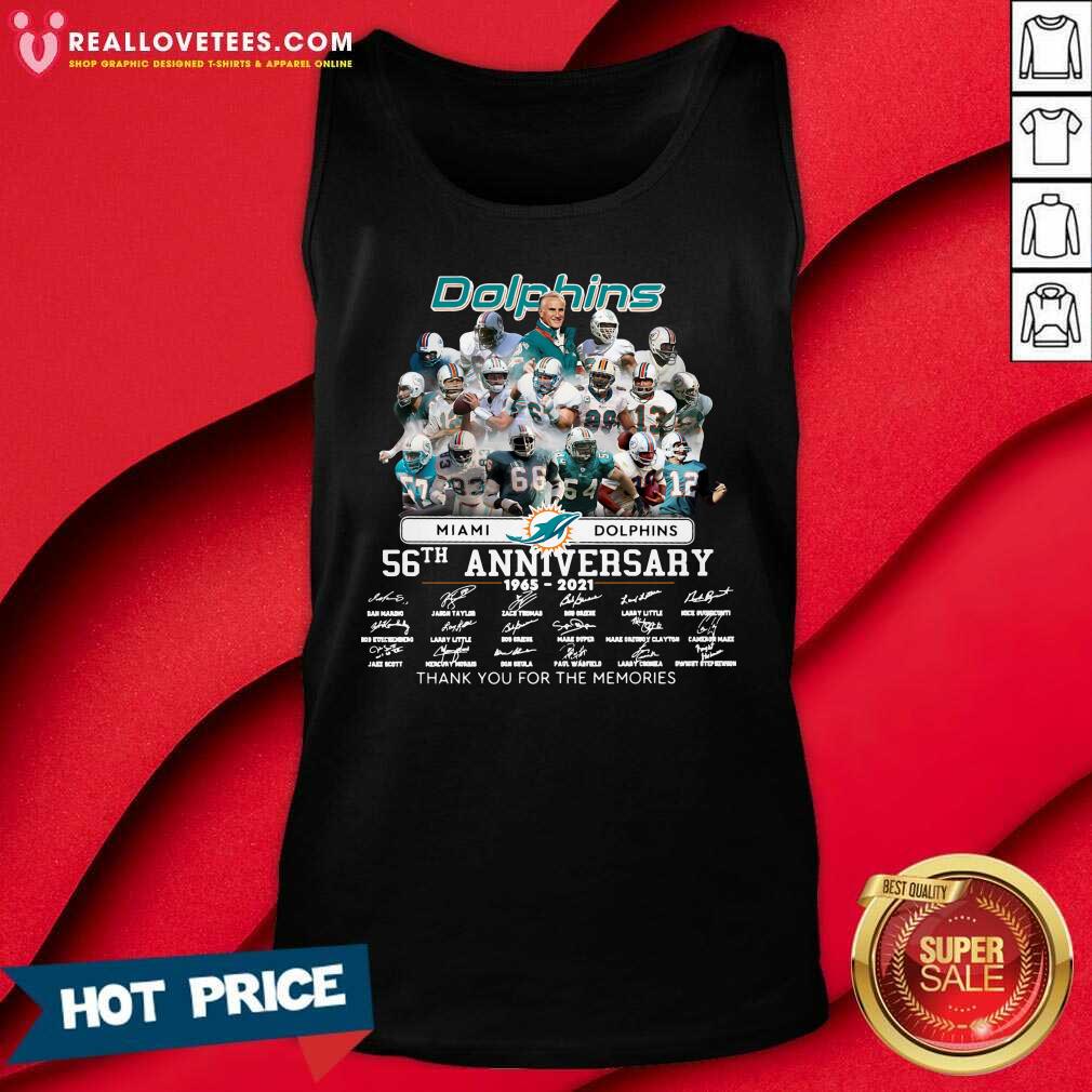 Cool Miami Dolphins 56th Anniversary Thank You For The Memories Signatures Shirt - Image 2