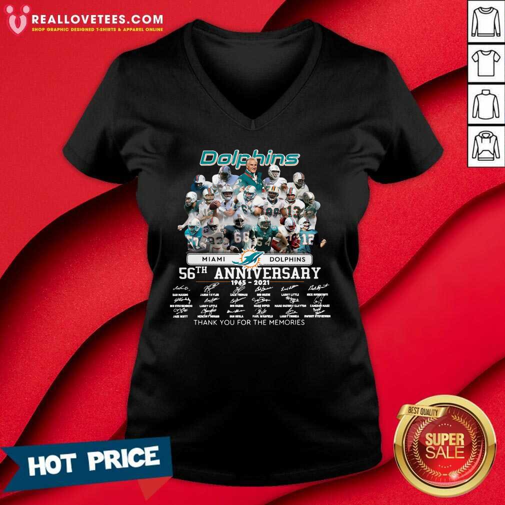 Cool Miami Dolphins 56th Anniversary Thank You For The Memories Signatures Shirt - Image 5