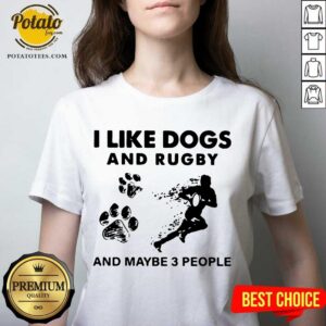 Alternative view of Premium I Like Dogs And Rugby And Maybe 3 People Shirt