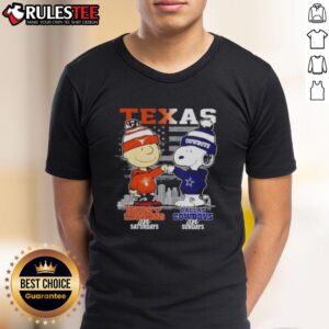 Happy Charlie Brown Texas Longhorns On Saturdays X Snoopy Dallas Cowboys On Sundays Skyline T-Shirt