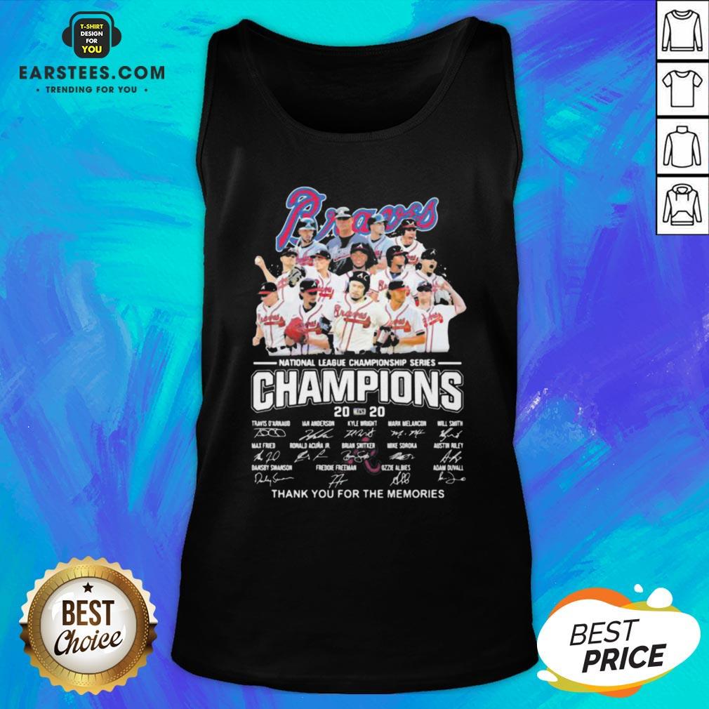 Nice Atlanta Braves National League Championship Series Champions 2020 Thank You For The Memories Signatures Shirt - Image 4
