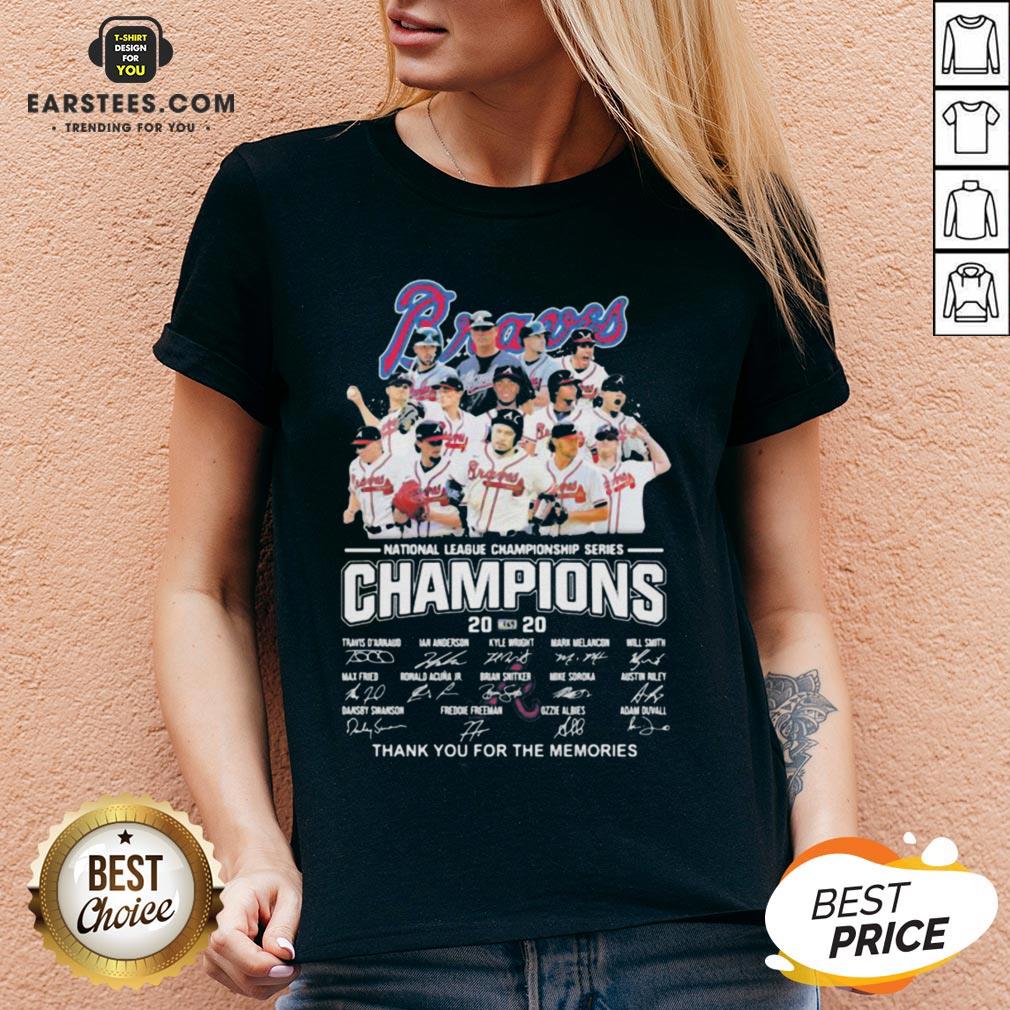 Nice Atlanta Braves National League Championship Series Champions 2020 Thank You For The Memories Signatures Shirt - Image 3
