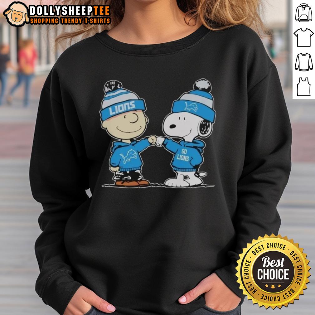 Premium Detroit Lions Snoopy And Charlie Brown Best Friends T-Shirt - Image 4