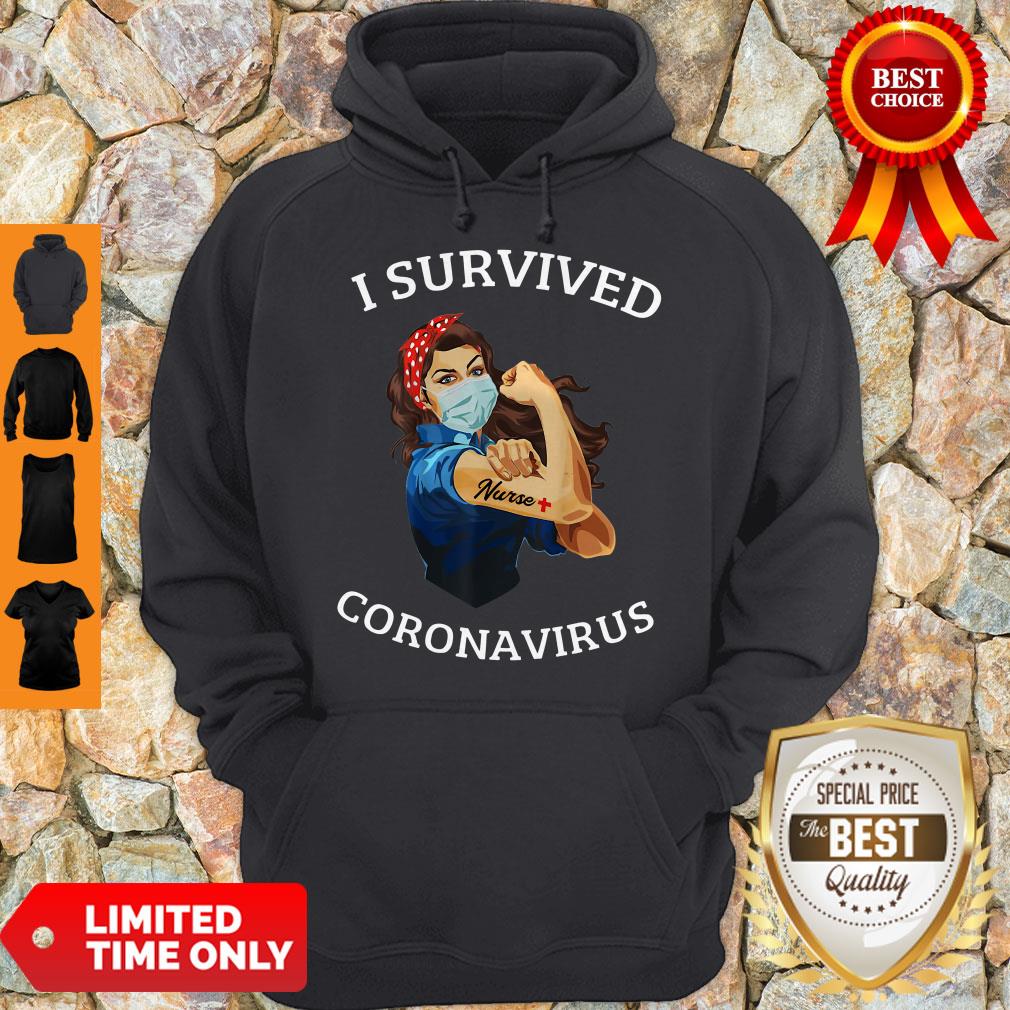 Nice Strong Girl Nurse I Survived Coronavirus Shirt - Image 3