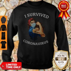 Alternative view of Nice Strong Girl Nurse I Survived Coronavirus Shirt