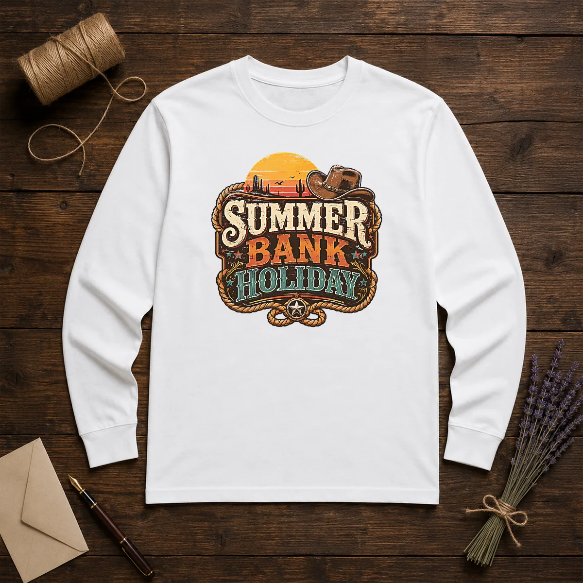 Pretty Western Cowboy Summer Bank Holiday Desert Sunset Shirt - Image 5