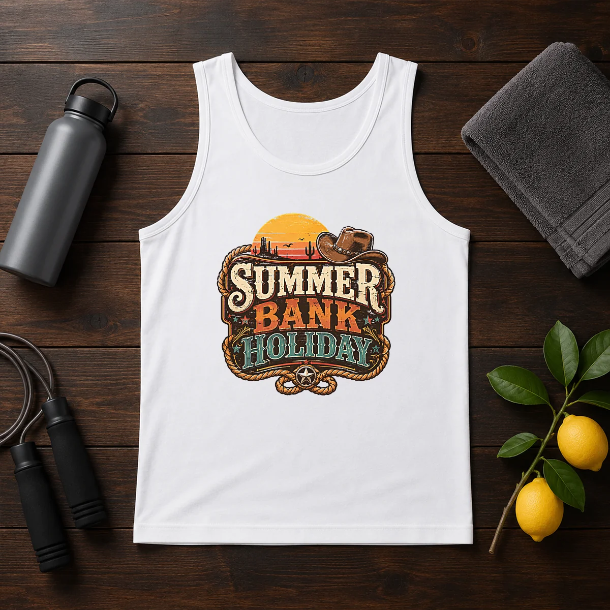 Pretty Western Cowboy Summer Bank Holiday Desert Sunset Shirt - Image 3