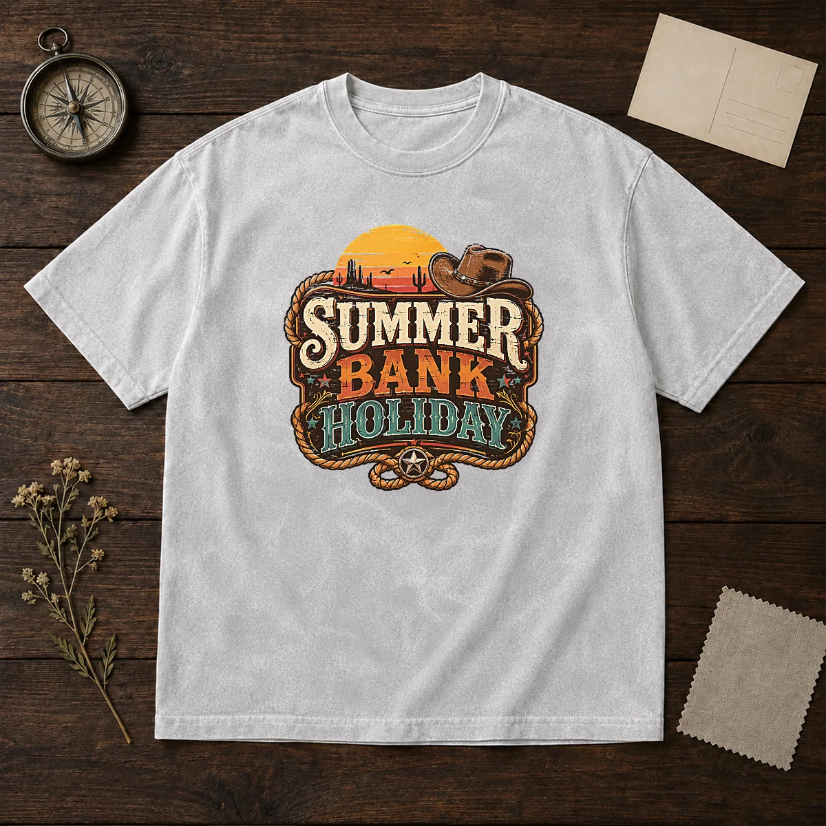 Pretty Western Cowboy Summer Bank Holiday Desert Sunset Shirt - Image 8