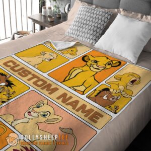 Perfect Disney Cartoon The Lion King Simba With Friends Blanket Fleece Customized Blanket