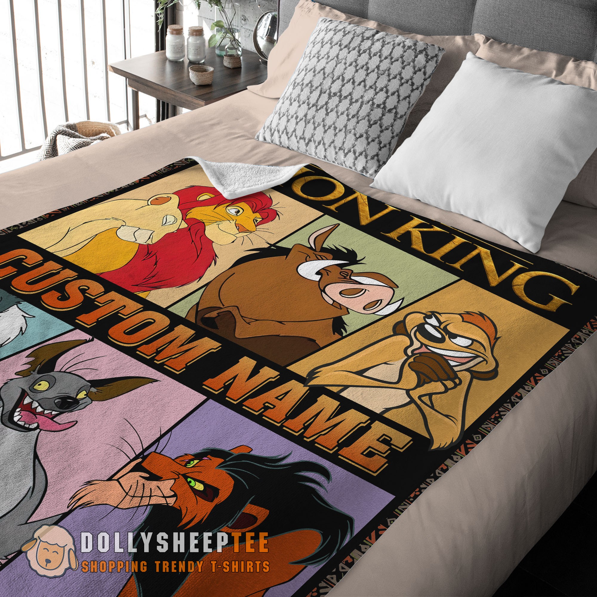 Perfect Disney Cartoon The Lion King With All Friends Blanket Fleece Customized Blanket
