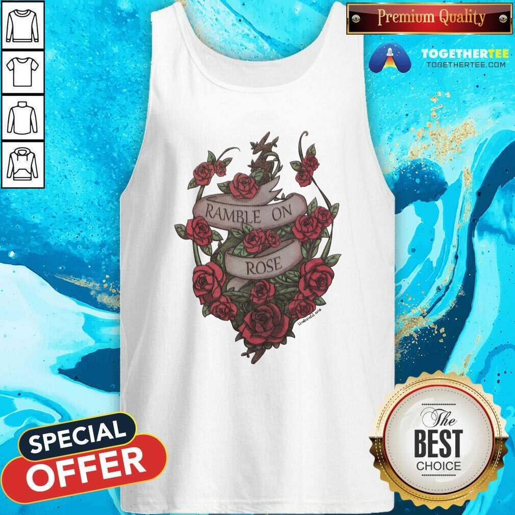 Top Ramble On Rose Dead Inspired Womens Racerback Shirt - Image 4