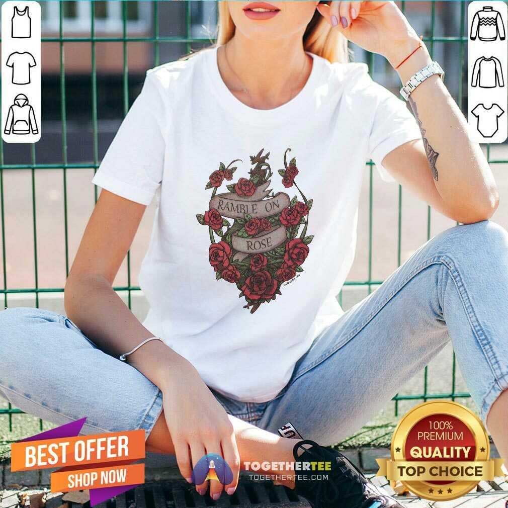 Top Ramble On Rose Dead Inspired Womens Racerback Shirt - Image 3
