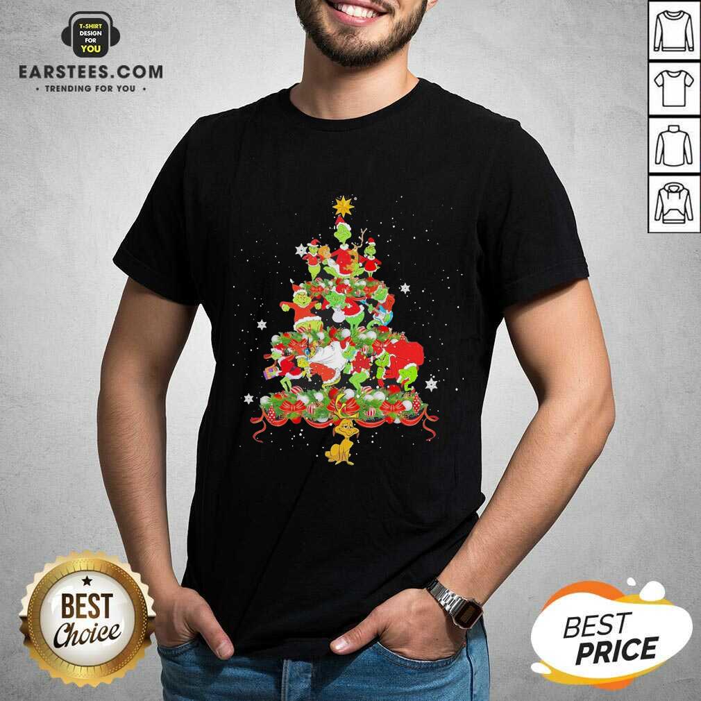 Official Grinch Santa Reindeer Christmas Tree Shirt