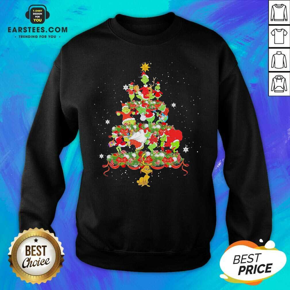 Official Grinch Santa Reindeer Christmas Tree Shirt - Image 2