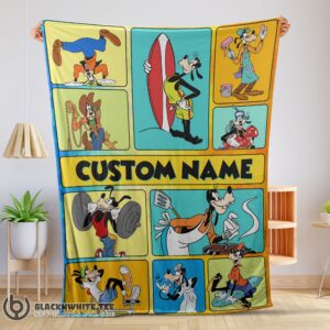 Premium Top Disney Cartoon Goofy With Friends Blanket Fleece Customized Blanket