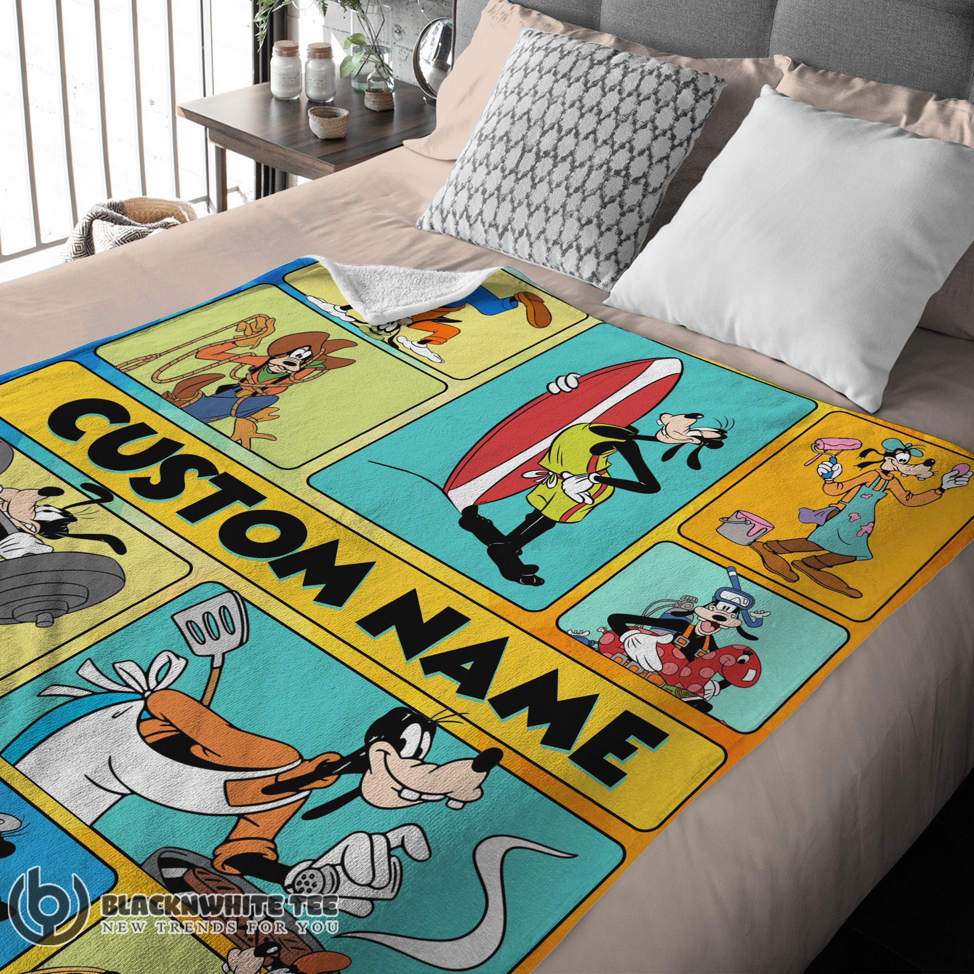 Premium Top Disney Cartoon Goofy With Friends Blanket Fleece Customized Blanket - Image 3