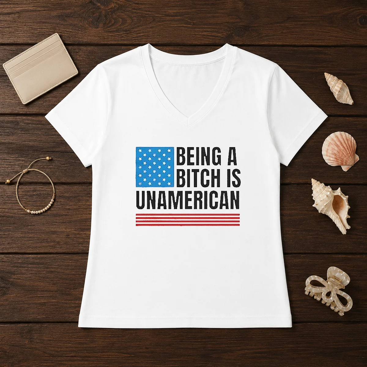 Good Patriotic Apparel Be Kind Being A Bitch Is Unamerican Shirt - Image 2