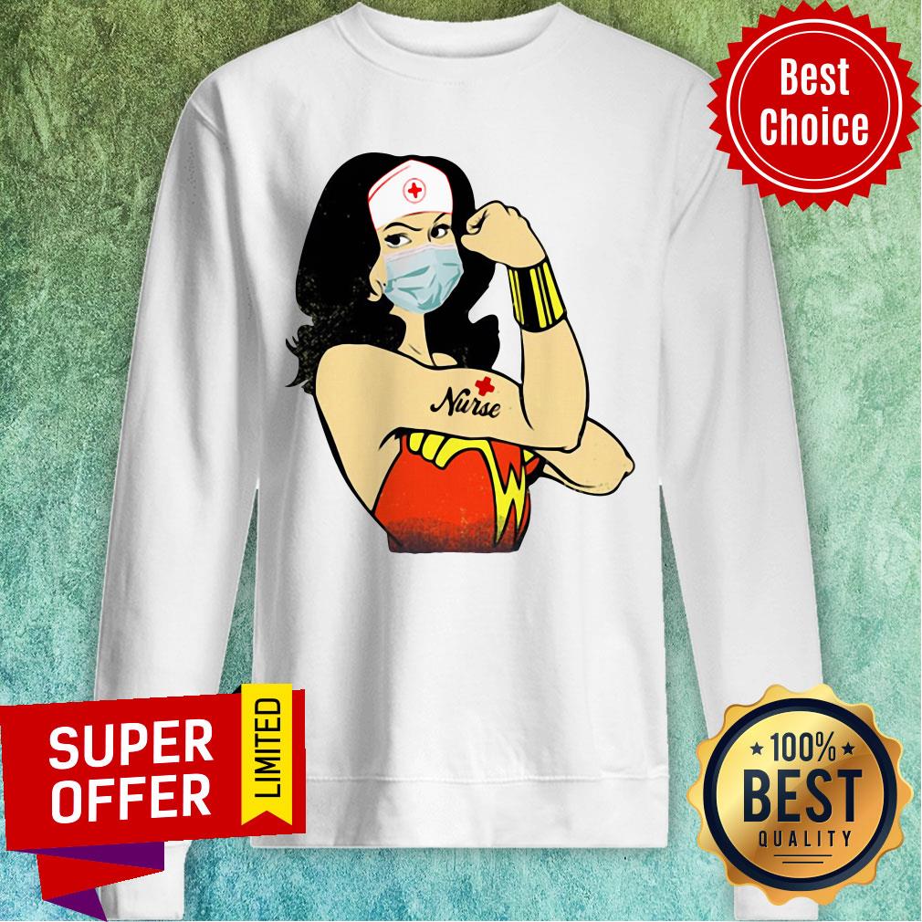 Premium Wonder Woman Nurse Face Mask Shirt - Image 5
