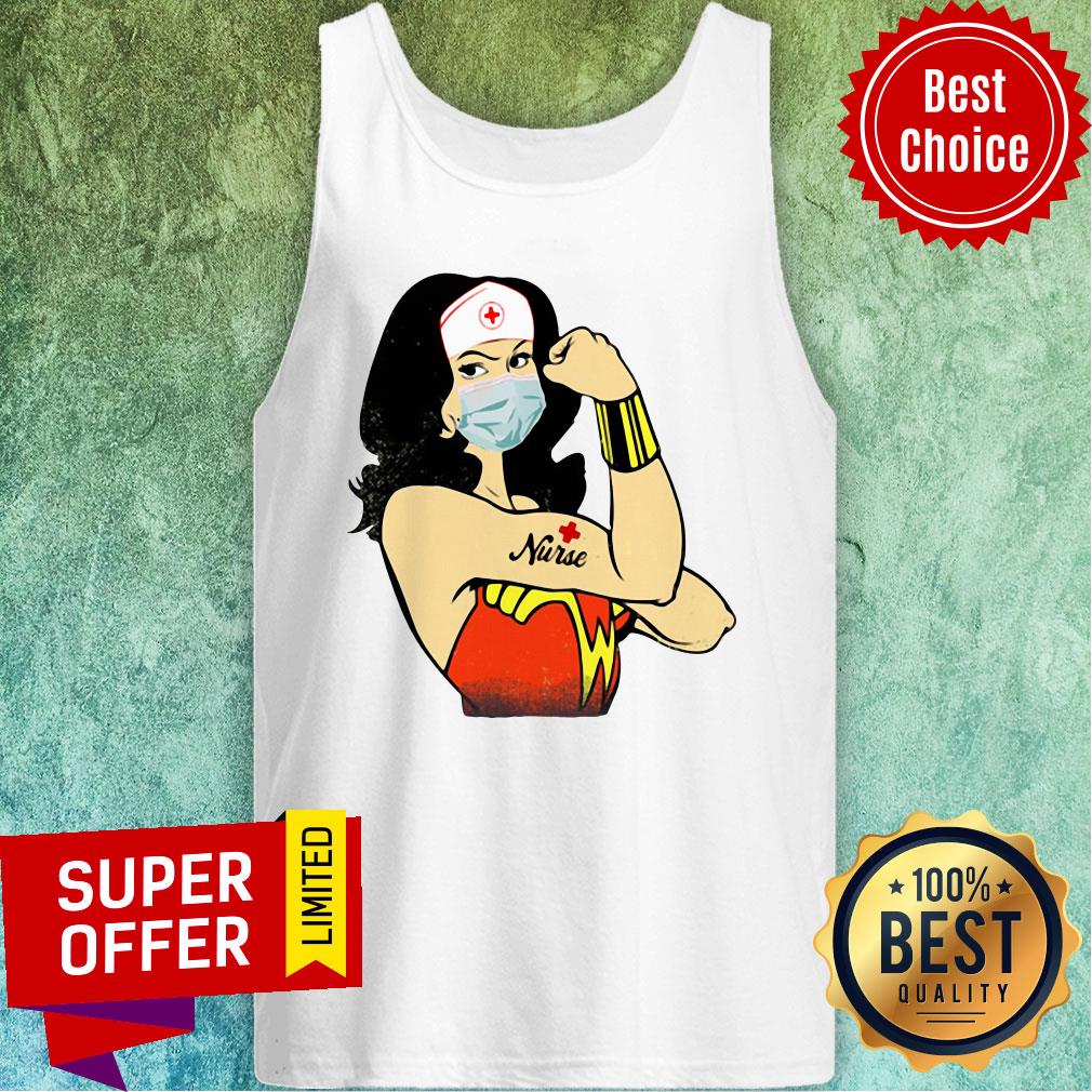 Premium Wonder Woman Nurse Face Mask Shirt - Image 4