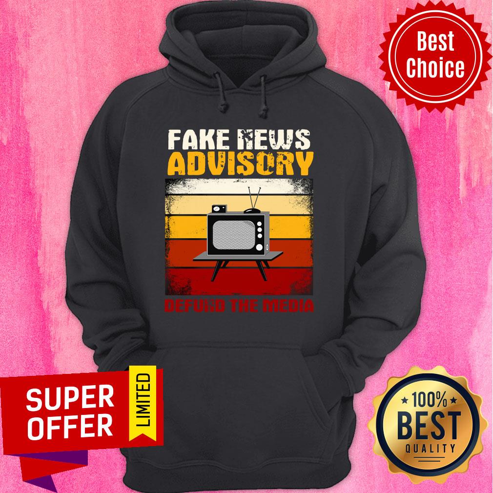 Awesome Fake News Advisory Defund The Media Vintage Retro Shirt - Image 2