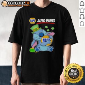 Awesome Stitch Hug Napa Auto Parts Logo St. Patrick's Day T-Shirt