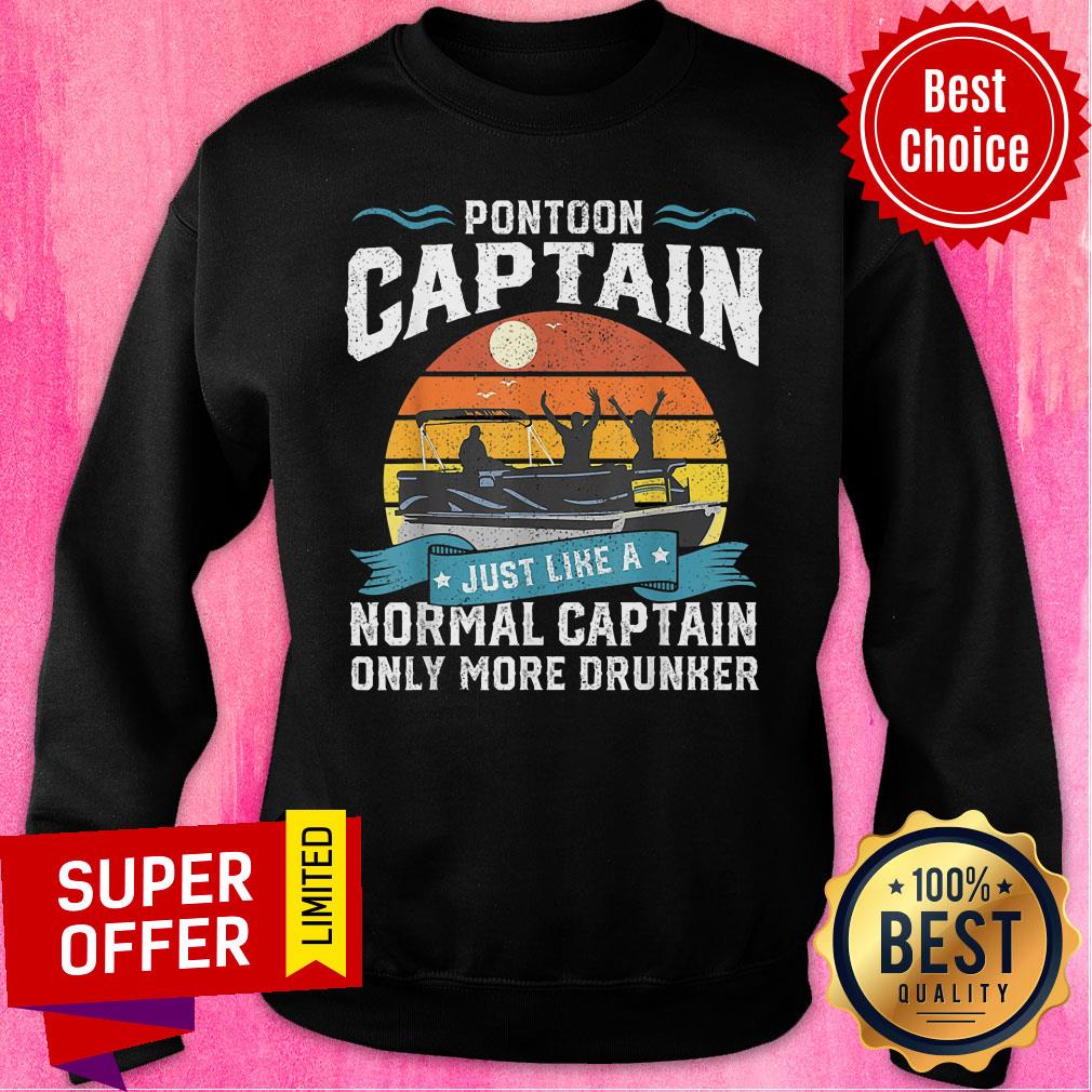 Vintage Pontoon Captain Just Normal Captain Only Shirt - Image 5