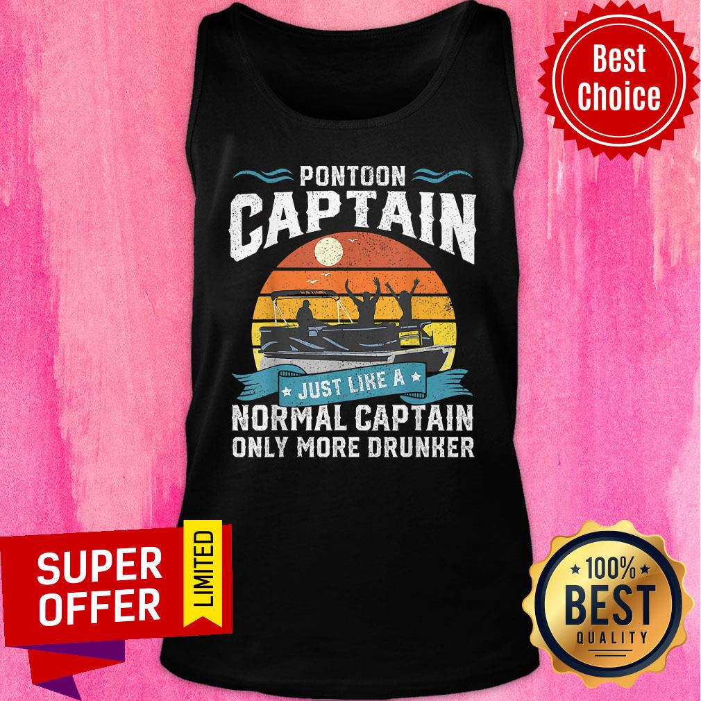 Vintage Pontoon Captain Just Normal Captain Only Shirt - Image 4