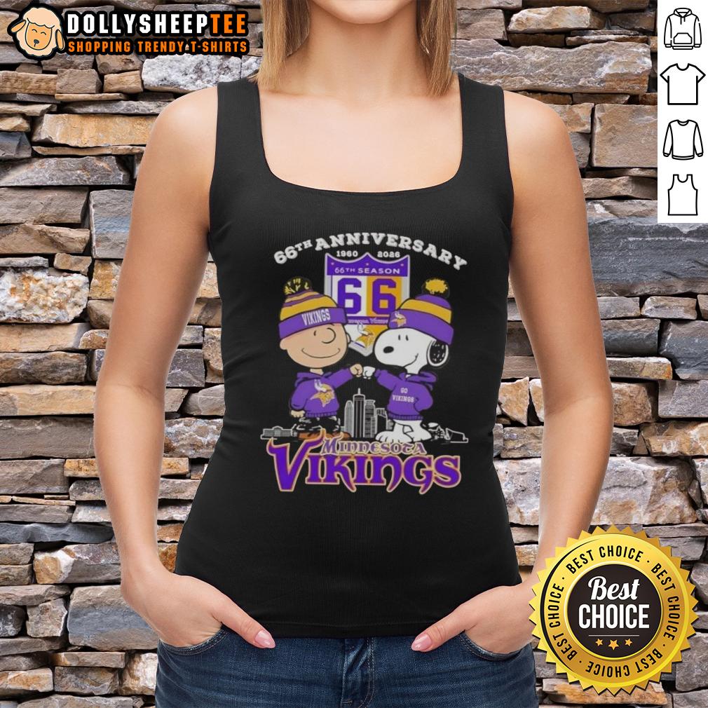 Official Charlie Brown X Snoopy 66th Anniversary 1960 2026 Minnesota Vikings Skyline T-Shirt - Image 4