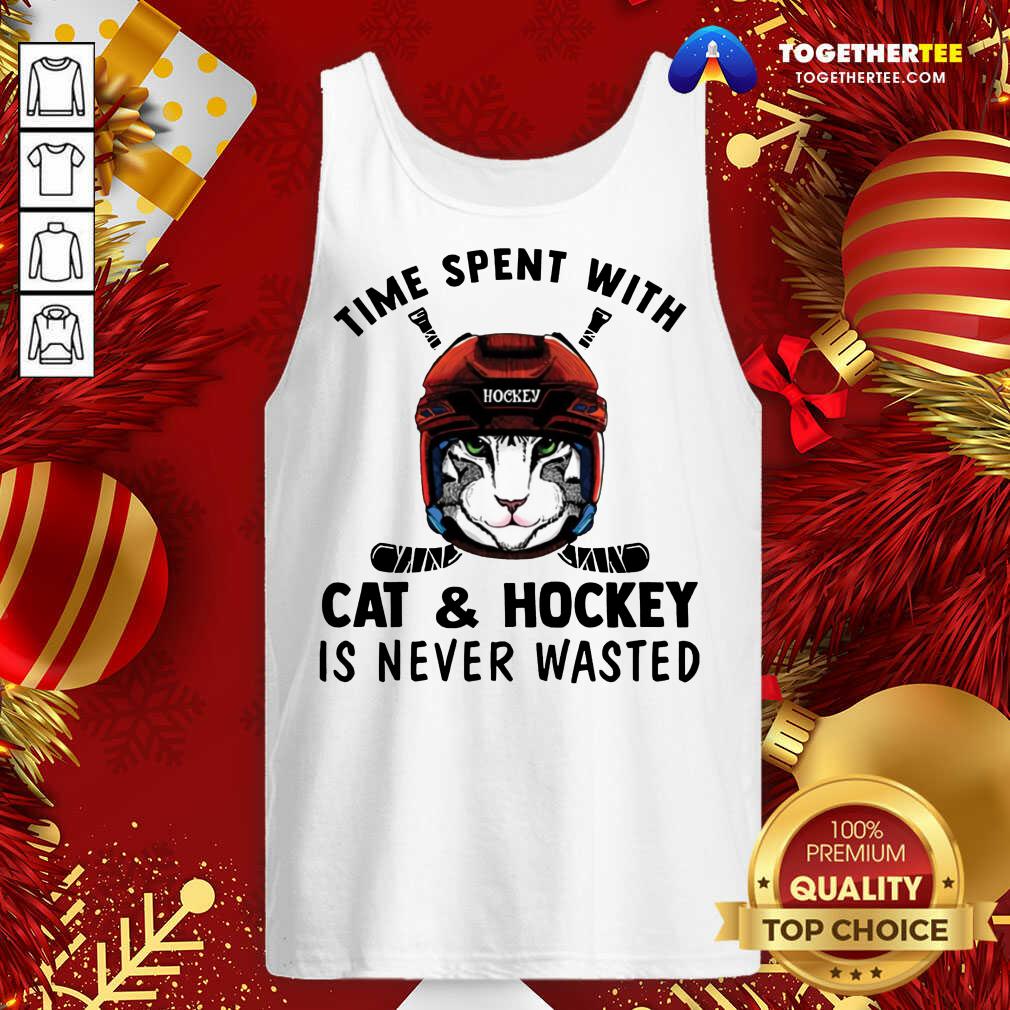 Hot Time Spent With Cat And Hockey Is Never Wasted Shirt - Image 3