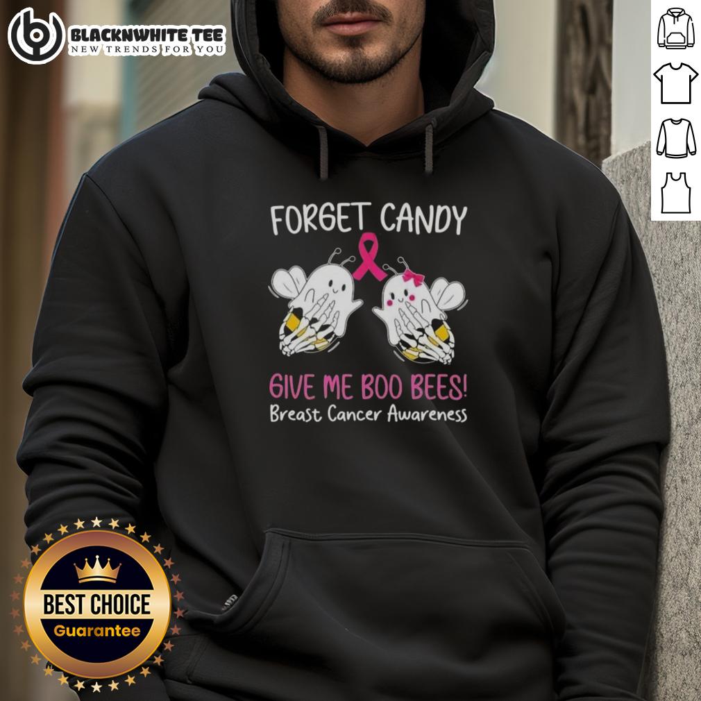 Awesome Forget Candy Give Me Boo Bees Breast Cancer Awareness T-Shirt - Image 2