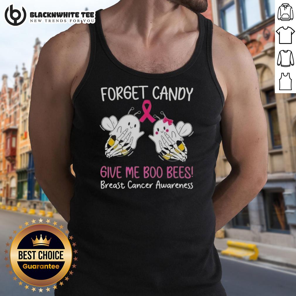 Awesome Forget Candy Give Me Boo Bees Breast Cancer Awareness T-Shirt - Image 4
