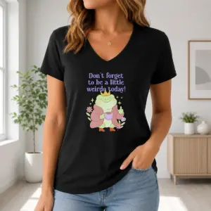 Alternative view of Awesome Pretty Dont Forget To Be A Little Weirdo Today Frog Shirt